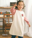 【SALE/50%OFF】SLAP SLIP 【PEANUTS*SLAP SLIP】スヌーピー相良刺しゅうワッペンバックプリントラグランワンピース (80~130cm) ベベ オンライン ストア ワンピース・ドレス ワンピース ブルー ピンク(4)