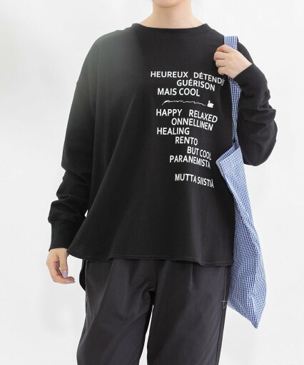 nop de nod USコットンフロント&バック文字プリントTシャツ プードゥードゥー トップス カットソー・Tシャツ ブラック ホワイト【送料無料】 nop de nod USコットンフロント&バック文字プリントTシャツ プードゥードゥー トップス カットソー・Tシャツ ブラック ホワイト【送料無料】