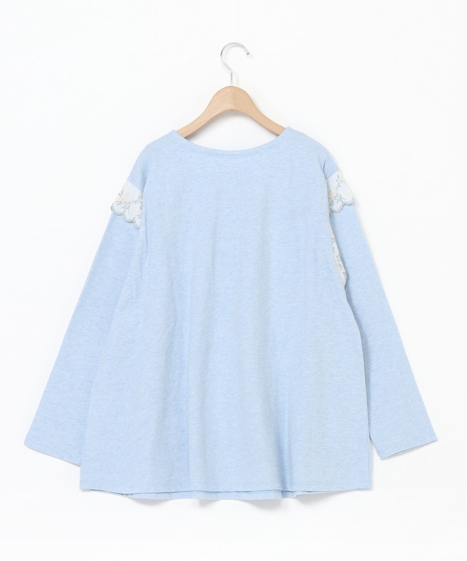 KID BLUE (W)ミモザレースインレイ 長袖トップス キッドブルー インナー・ルームウェア その他のインナー・ルームウェア ブルー ホワイト