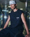 LHP SUPPLIER/サプライヤー/DAMAGE PIERCED CROSS NOSLEEVE エルエイチピー トップス ノースリーブ・タンクトップ ブラック ホワイト【送料無料】