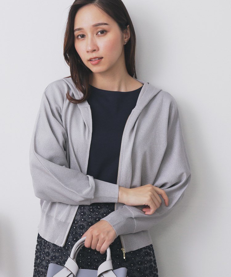 【SALE／30%OFF】index ドルマンジップラメパーカ【洗濯機OK】 インデックス トップス パーカー・フー..