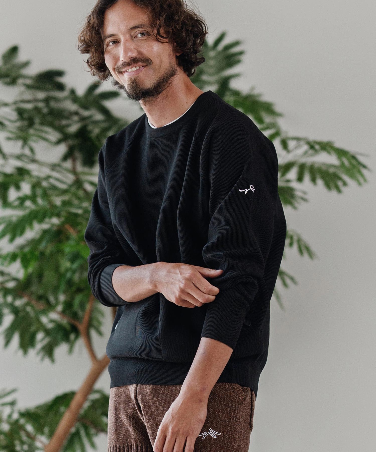 CALL&RESPONSE mn3141-止水ZIPポケットニットPO プルオーバー カンビオ トップス ニット ブラック グレ..