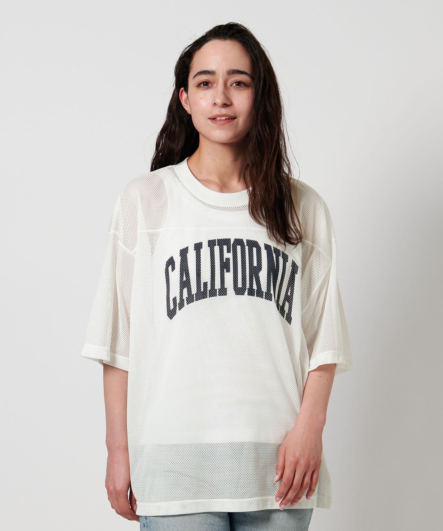 【SALE／50%OFF】California General Store ＜CGS.＞ アイレット メッシュ クルーネック Tシャツ ユナイテッドアローズ アウトレット トップス カットソー・Tシャツ ホワイト【送料無料】