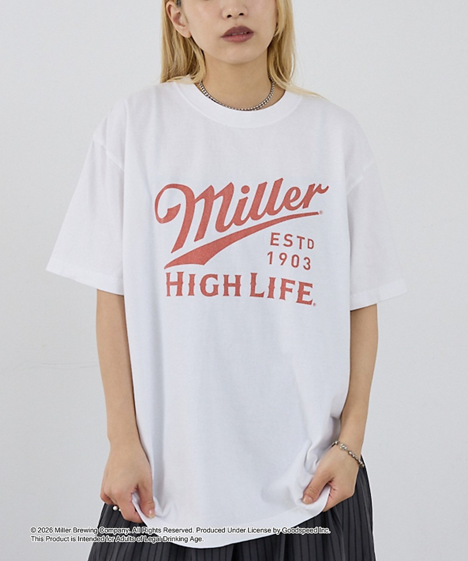 NOMINE 【GOOD ROCK SPEED】Miller ヴィンテージ風 ロゴ Tシャツ ノミネ トップス カットソー・Tシャツ イエロー ホワイト【送料無料】