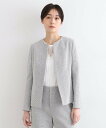 【SALE/60%OFF】INDIVI 【日本製/SETUP可能/オリジナル素材】ミニチェック柄ノーカラージャケット インディヴィ スーツ・フォーマル セットア...