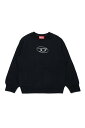 DIESEL キッズ プルオーバースウェット SBOXTQ22 ディーゼル トップス スウェット・トレーナー ブラック【送料無料】