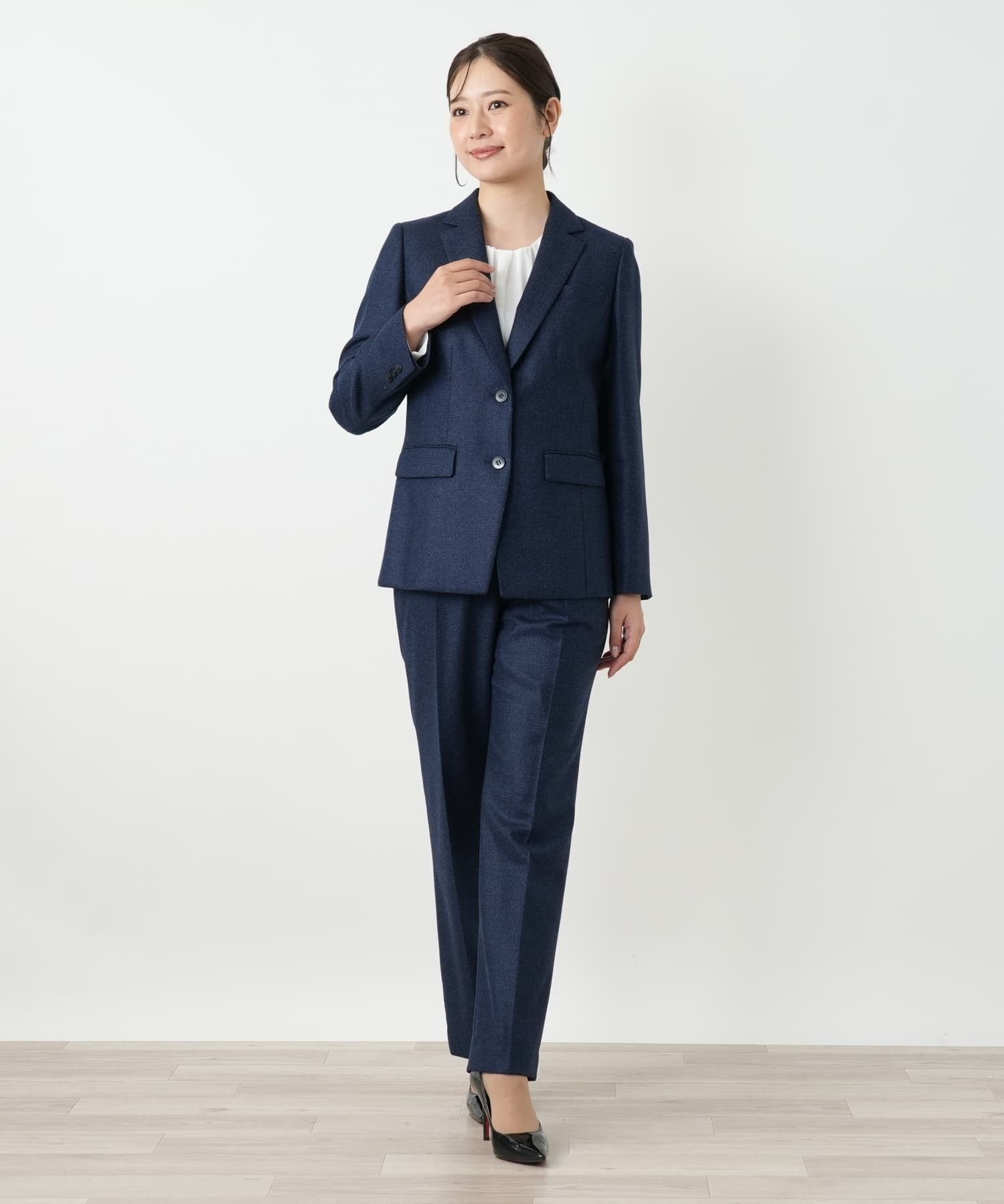 Leilian ブレザー【LORO PIANA】 レリアン ジャケット・アウター テーラードジャケット・ブレザー ネイビー