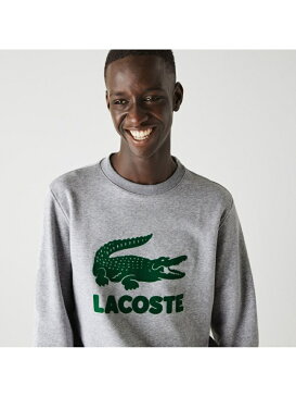 【SALE/30%OFF】LACOSTE フロッキープリントクルーネックスウェット ラコステ カットソー スウェット ホワイト ブラック ネイビー【送料無料】
