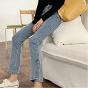 【SALE/30%OFF】Aimoon アンクル丈 デニムパンツ レディース韓国 ミニミニストア パンツ ジーンズ・デニムパンツ ブラック ブルー