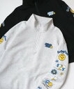 【SALE/58%OFF】SMILEY FACE SMILEY FACE/(M)ハーフジップ スウェット トレーナー オーバーサイズ 裏起毛 ラザル トップス ...