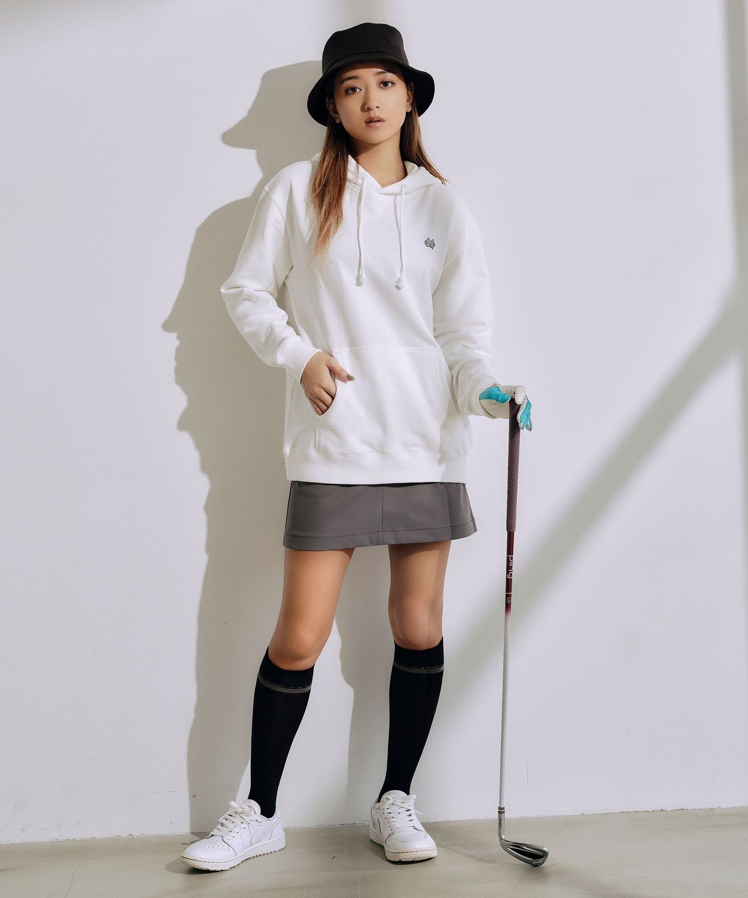 BEAMS GOLF Miyu Ikeda GOLF / ロゴ ライン ハイソックス ビームス ゴルフ 靴下・レッグウェア 靴下 ブラック ベージュ【送料無料】