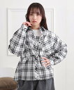 【SALE/30%OFF】PINK-latte 【セットアイテム】チェックシャツ+ロンT ピンク ラテ トップス シャツ・ブラウス ホワイト グレー