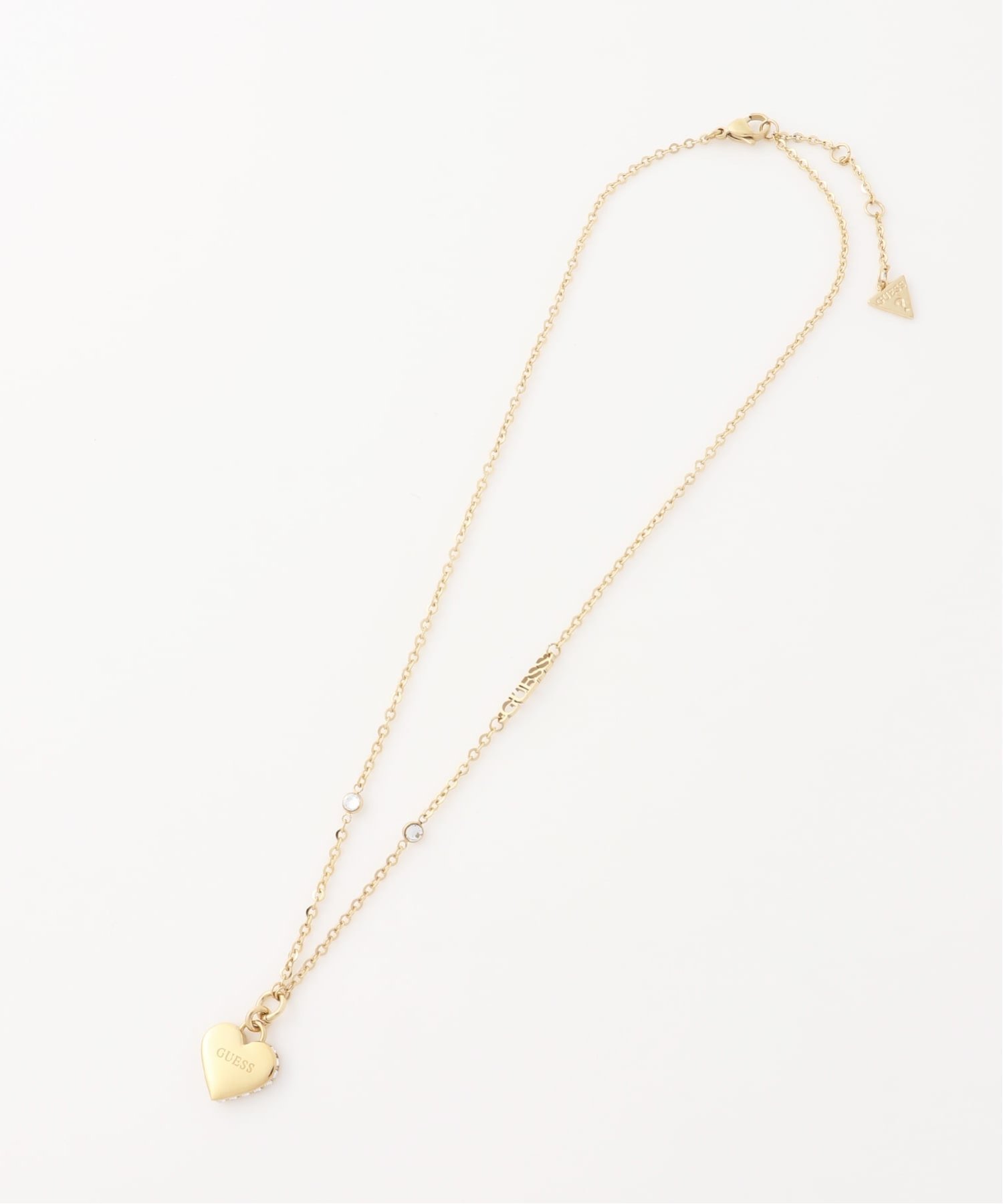 GUESS ネックレス (W)16-18'' FINE CHAIN&14MM HRT ゲス アクセサリー・腕時計 ネックレス シルバー ゴールド