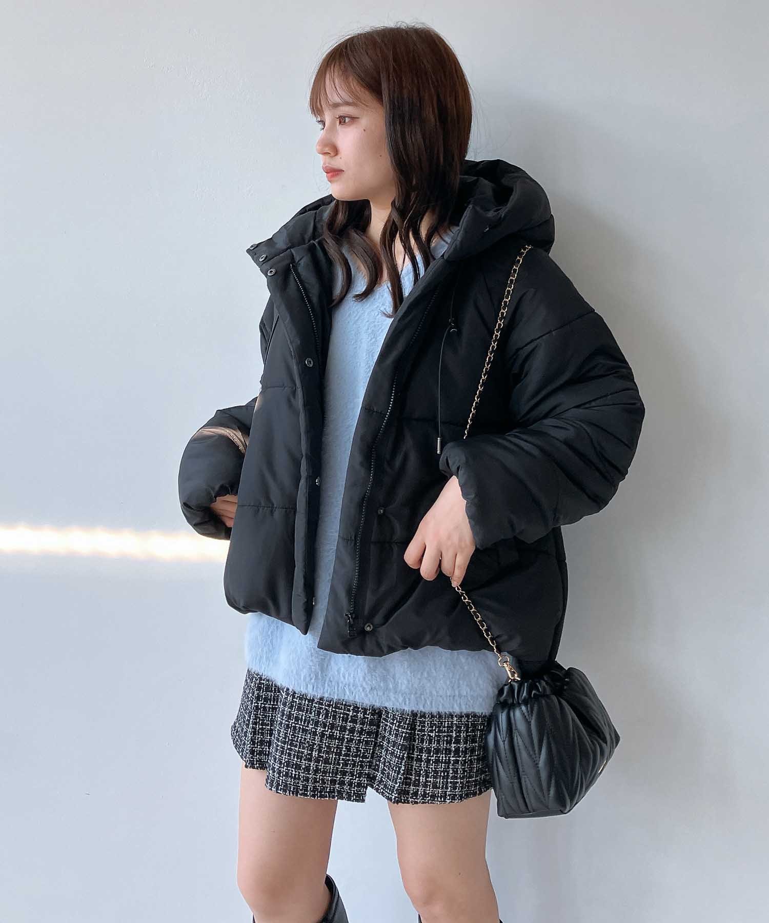 【SALE／57%OFF】AS KNOW AS plus ☆『超軽量』中綿フェイクダウンジャケット アズノゥアズプラス ジャケット・アウター ダウンジャケット・ダウンベスト ホワイト ブラック【送料無料】