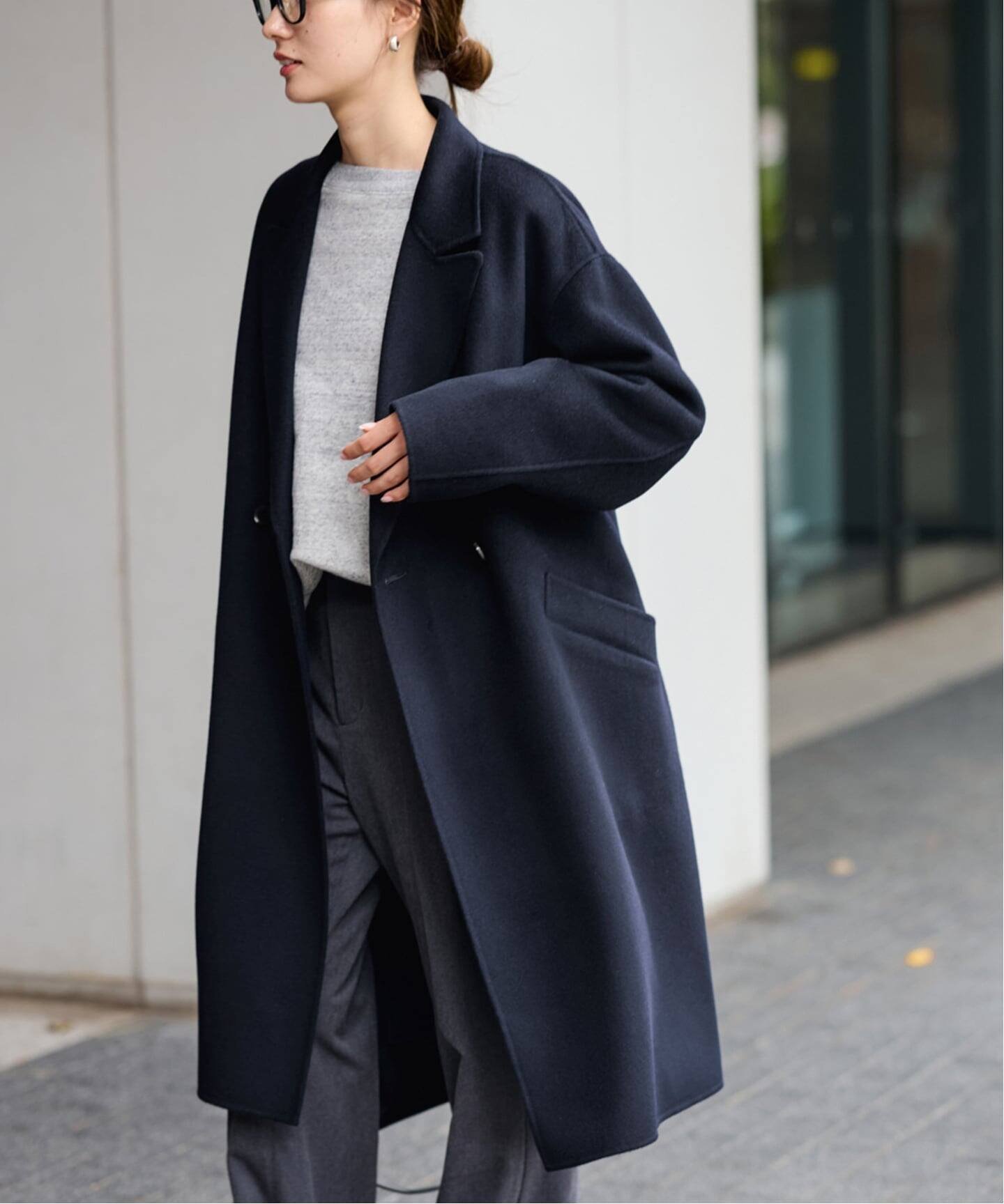 FRAMeWORK ≪追加予約≫SUPER160'sダブルブレストコート 4 フレームワーク ジャケット・アウター チェスターコート グレー ネイビー ブラウン【送料無料】のサムネイル