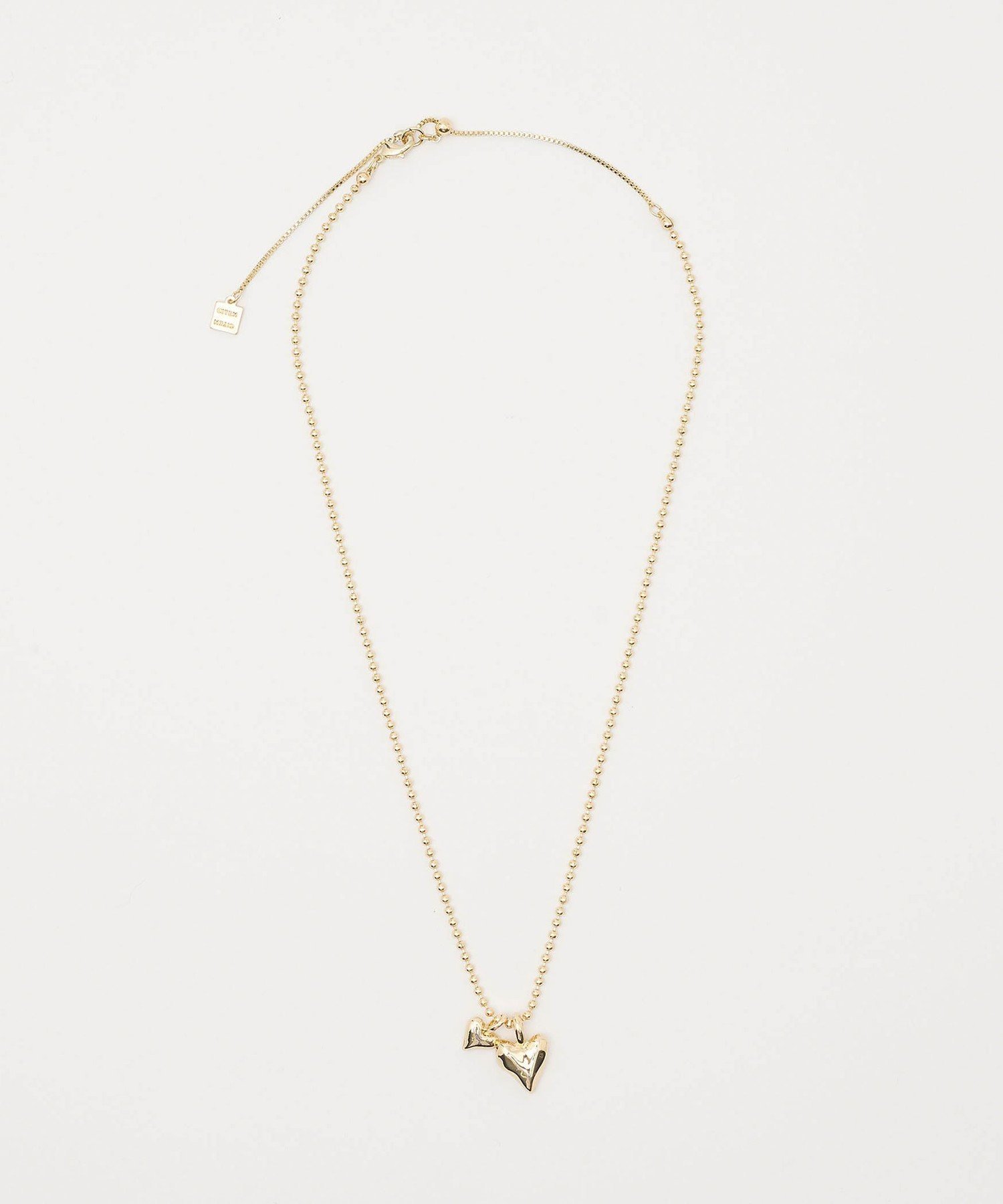 CITEN ＜CITEN＞ダブルハートボールチェーンネックレス シテン アクセサリー・腕時計 ネックレス ゴールド シルバー
