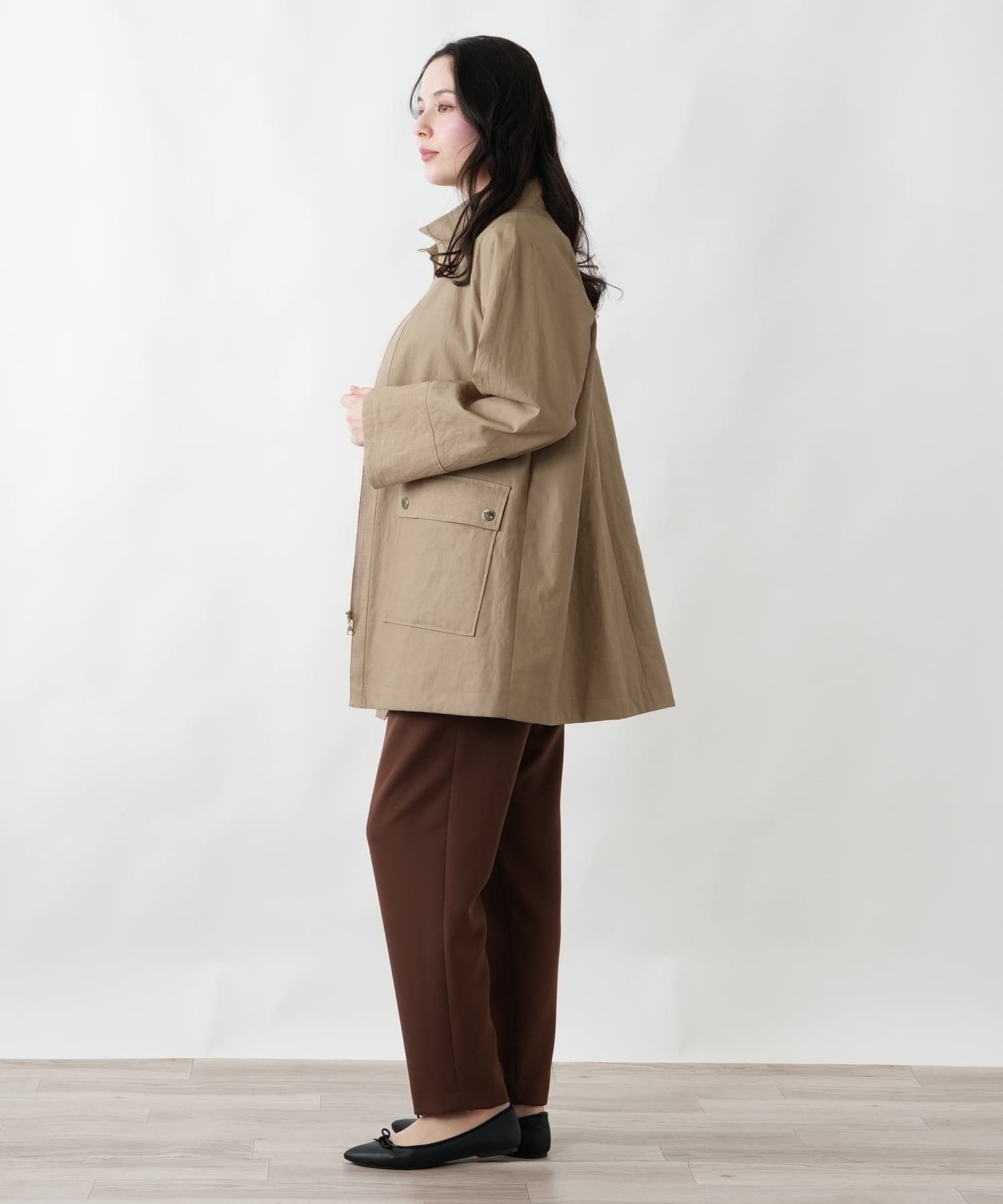 Leilian PLUS HOUSE 【店頭人気】コート【ROCHAS Premiere】 レリアン プラスハウス ジャケット・アウター ステンカラーコート ブラウン