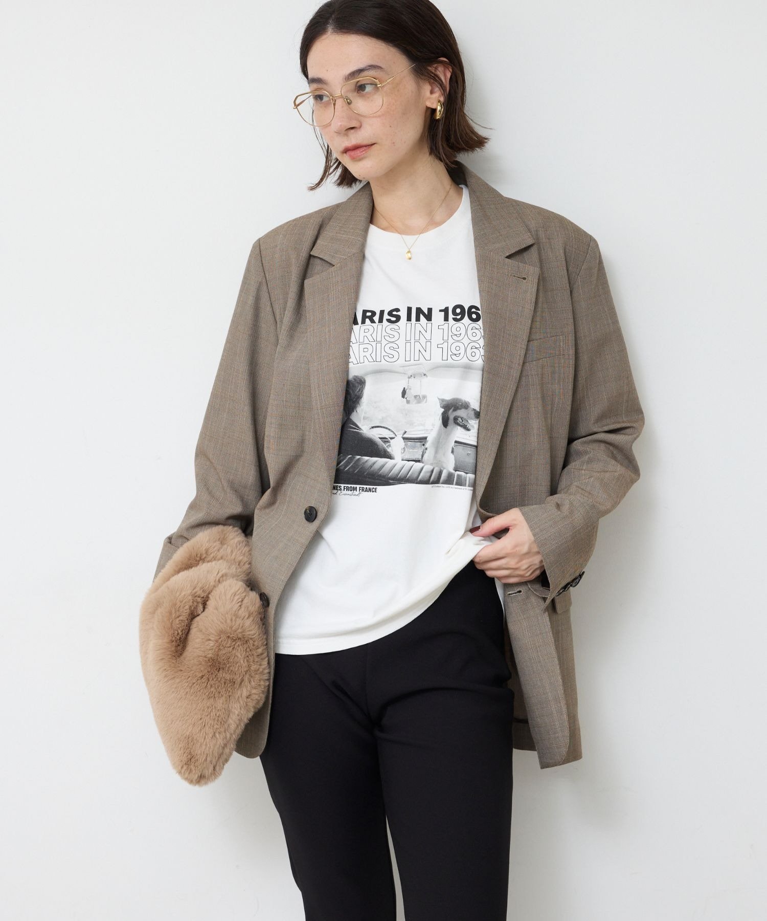 【GOOD ROCK SPEED】PARIS LIFE Tee/PARIS ガリャルダガランテ トップス カットソー・Tシャツ ブラウン ホワイト