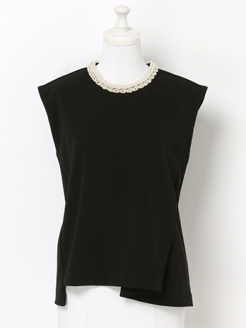 FRAY I.D パールカットトップス フレイ アイディー カットソー ノースリーブカットソー ブラック ホワイト【送料無料】のサムネイル