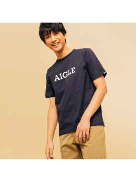 AIGLE 吸水速乾エーグルグラフィックロゴTシャツ エーグル カットソー Tシャツ レッド ホワイト ブルー【送料無料】