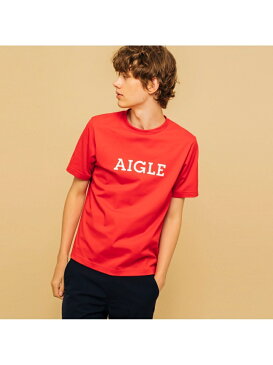 AIGLE 吸水速乾エーグルグラフィックロゴTシャツ エーグル カットソー Tシャツ レッド ホワイト ブルー【送料無料】