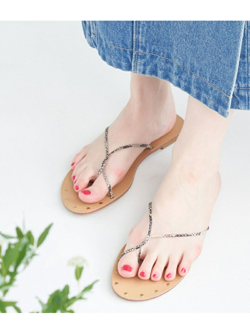 【SALE／60%OFF】ROPE' PICNIC PASSAGE 平スタッズツイストトングサンダル ロペピクニック シューズ・靴 サンダル ブラック ブラウン シルバー