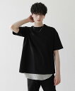 THE CASUAL 【2点セット】天竺カットソー×ワッフルタンクアンサンブル カジュアル トップス カットソー・Tシャツ ホワイト ブラック ブルー グレー ...
