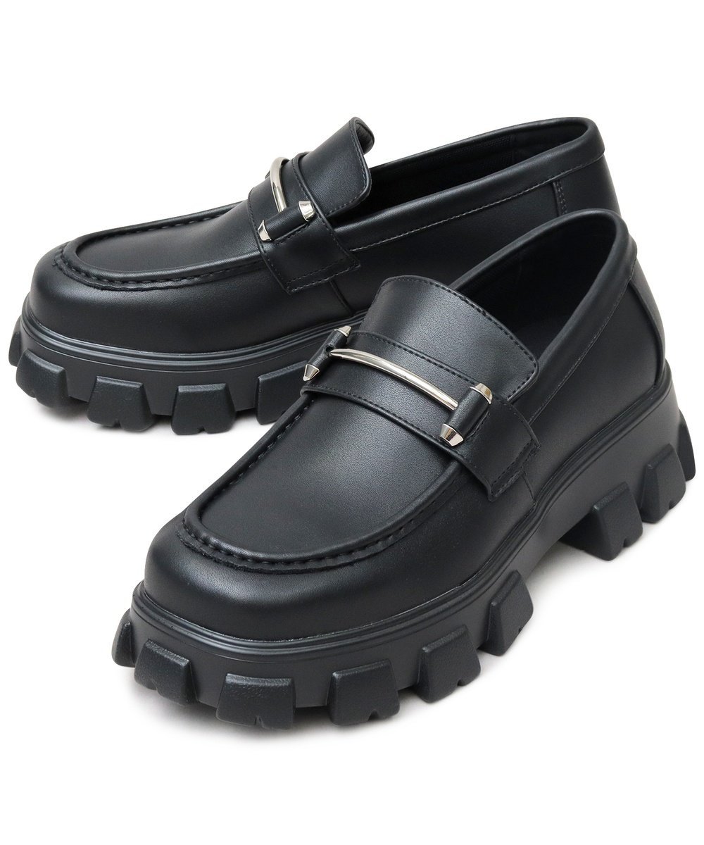 glabella glabella TRUCK SOLE LOAFERS ローラ シューズ・靴 ローファー ブラック【送料無料】