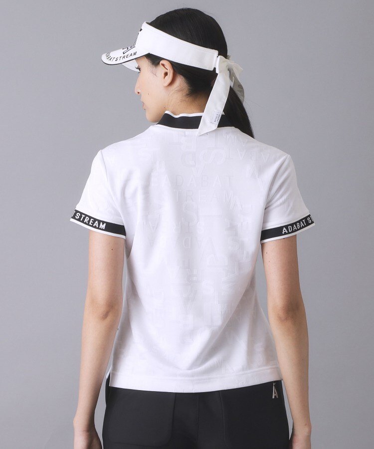 ADABAT STREAM 3DロゴジャカードモックT アダバット トップス カットソー・Tシャツ ブラック ホワイト【送料無料】
