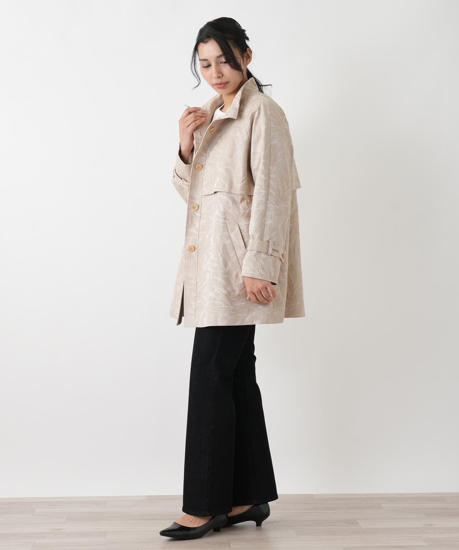 Leilian PLUS HOUSE コート【ROCHAS Premiere】【BALLI】 レリアン プラスハウス ジャケット・アウター ステンカラーコート ブラウン