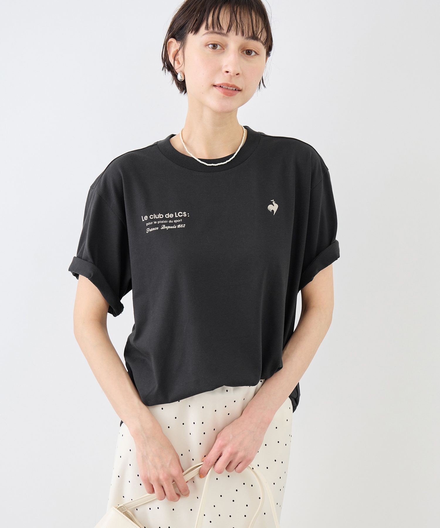 ROPE' PICNIC 【le coq sportif/ルコックスポルティフ】バックプリント半袖Tシャツ ロペピクニック トップス カットソー・Tシャツ イエロー ブラック ホワイト【送料無料】
