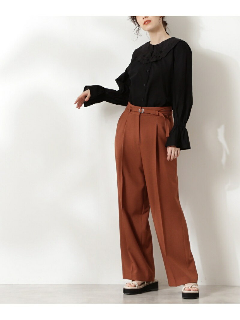 【SALE／60%OFF】N. Natural Beauty Basic ウォッシャブルベルト付ストレートパンツ《S Size Line》 エヌ ナチュラルビューティーベーシック* パンツ その他のパンツ ブラウン ベージュ ブルー【送料無料】