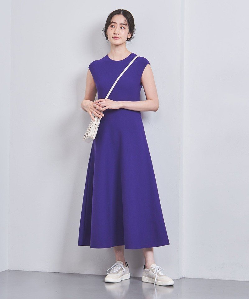 ユナイテッドアローズ 結婚式ワンピース 【SALE／30%OFF】UNITED ARROWS フィット フレア ノースリーブ ニットワンピース ユナイテッドアローズ アウトレット ワンピース・ドレス ワンピース パープル ブラック【送料無料】