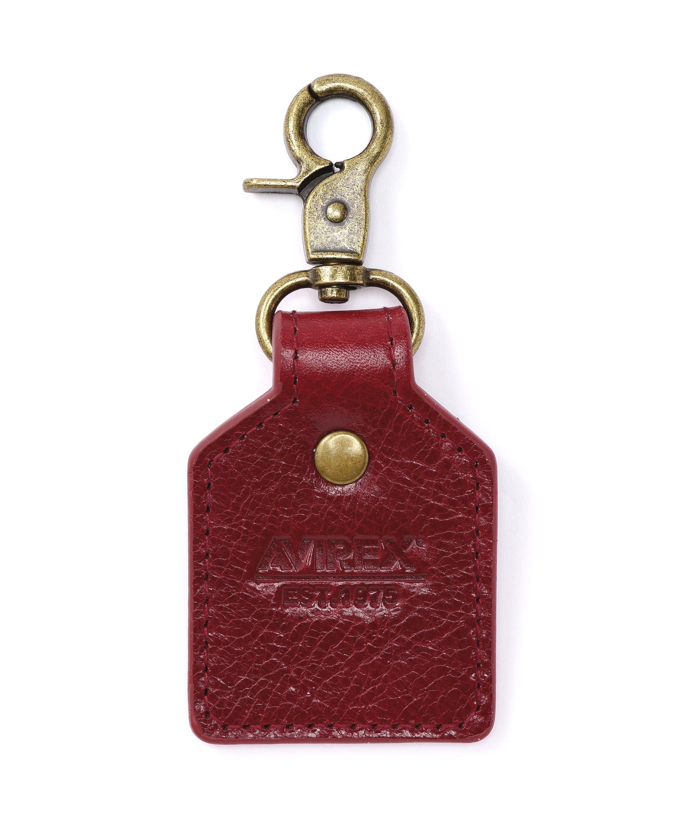 AVIREX KEY HOLDER EMBOSSED LEATHER / アヴィレックス キーホルダー エンボス レザー アヴィレックス ファッション雑貨 その他のファッション雑貨 レッド ブラウン ブラック ブルー