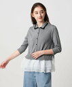 UNITED ARROWS レディー ポロコンビ ニット ウォッシャブル ユナイテッドアローズ トップス ニット ブラック グレー ネイビー【送料無料】