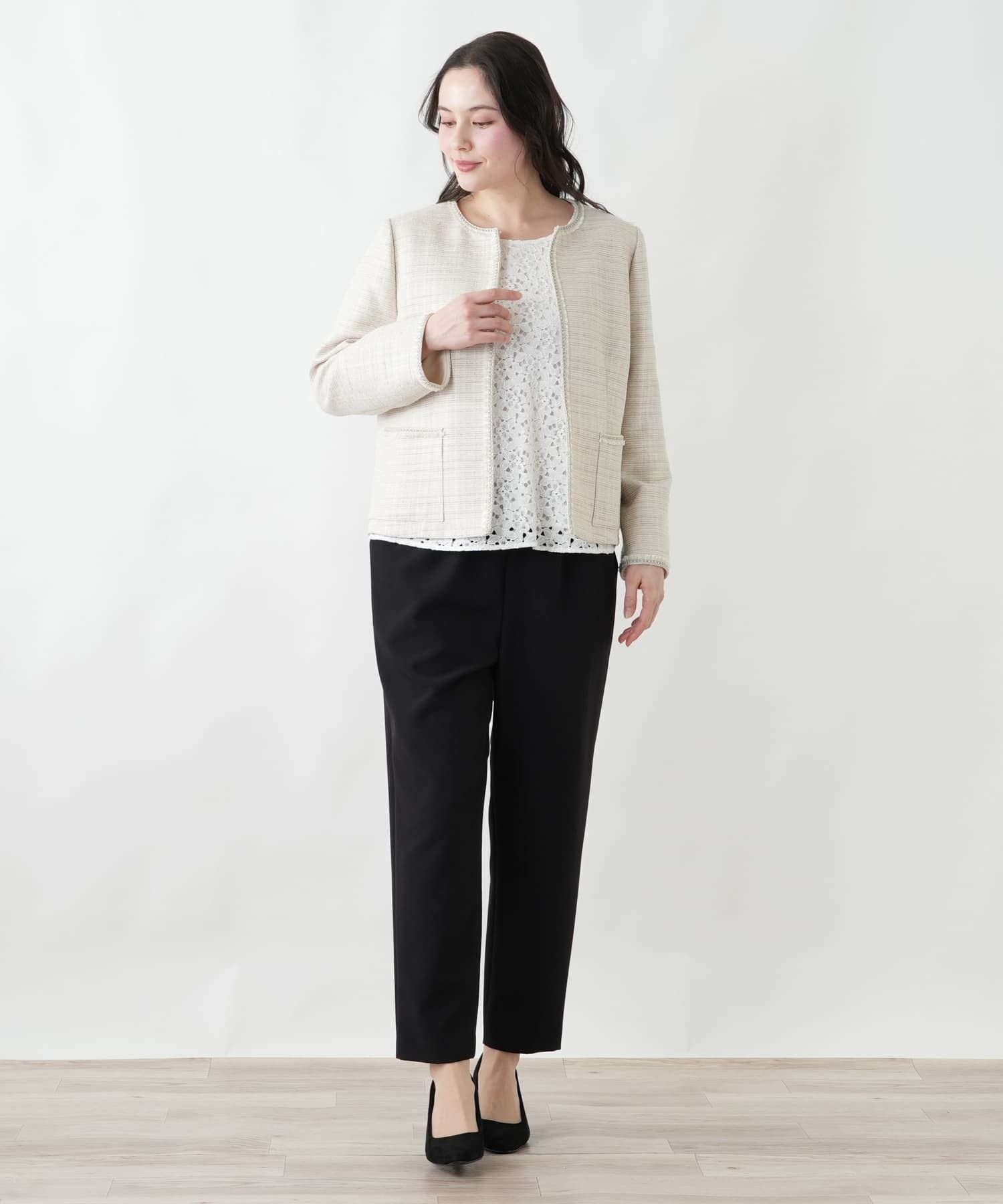 Leilian PLUS HOUSE ジャケット【ROCHAS Premiere】 レリアン プラスハウス ジャケット・アウター テーラードジャケット・ブレザー ベージュ