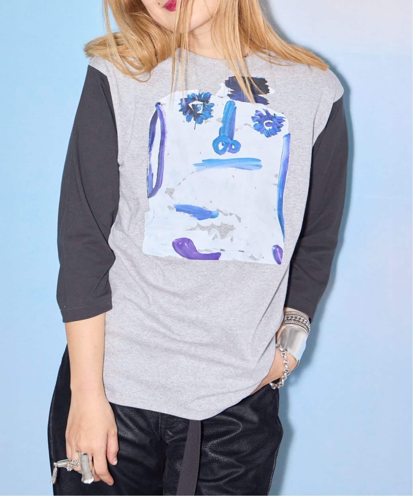 CREATIVE GROWTH BASEBALLTEE OE1230:Tシャツ シティーショップ トップス カットソー・Tシャツ グレー
