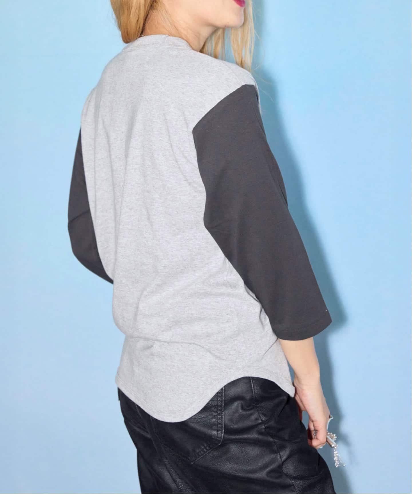 CREATIVE GROWTH BASEBALLTEE OE1230:Tシャツ シティーショップ トップス カットソー・Tシャツ グレー