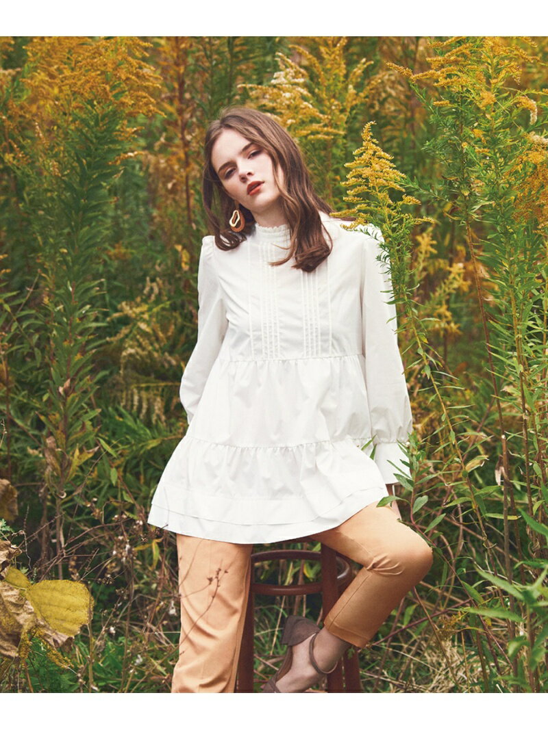 【SALE／70%OFF】Noela ティアードチュニックブラウス ノエラ トップス シャツ・ブラウス ホワイト オレンジ ブラックのサムネイル