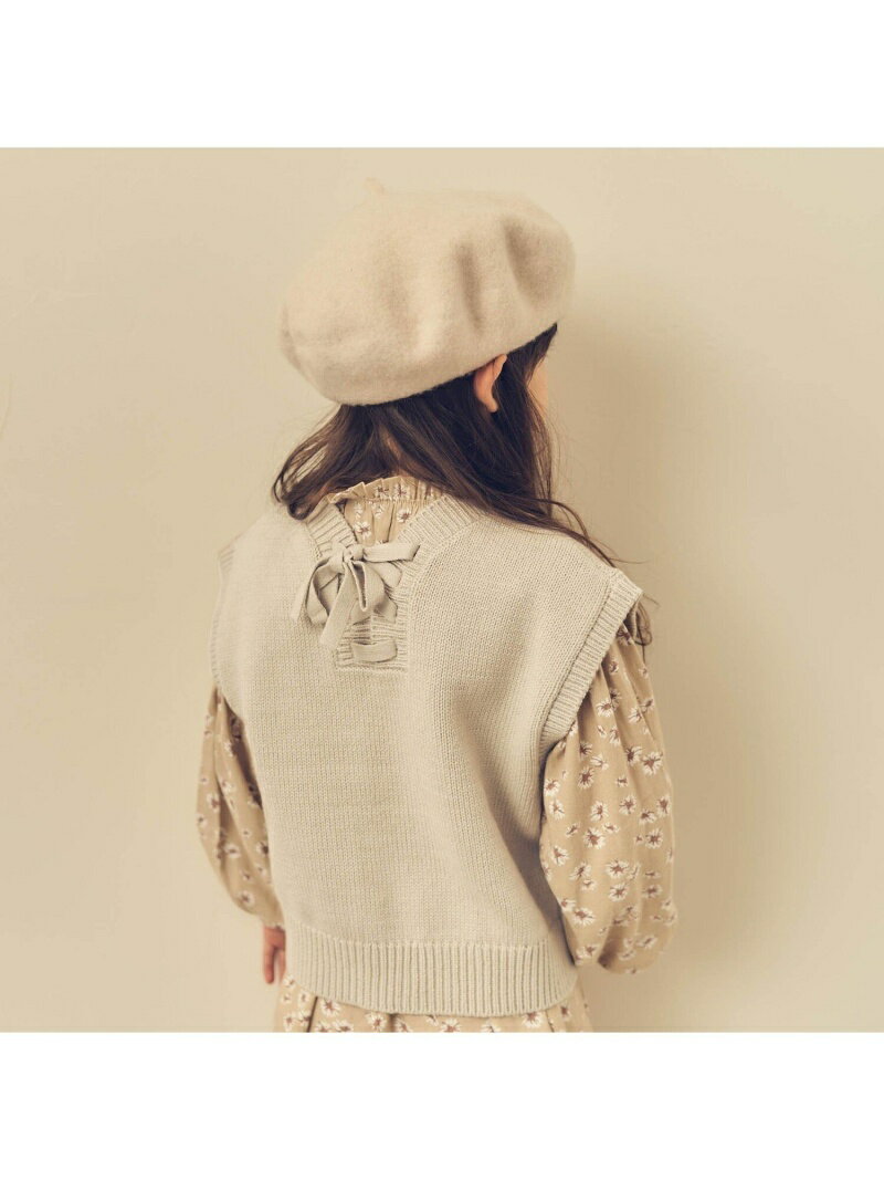 【SALE／30%OFF】apres les cours レースアップニットベスト エフオーオンラインストア トップス ベスト・ジレ ベージュ ピンクのサムネイル