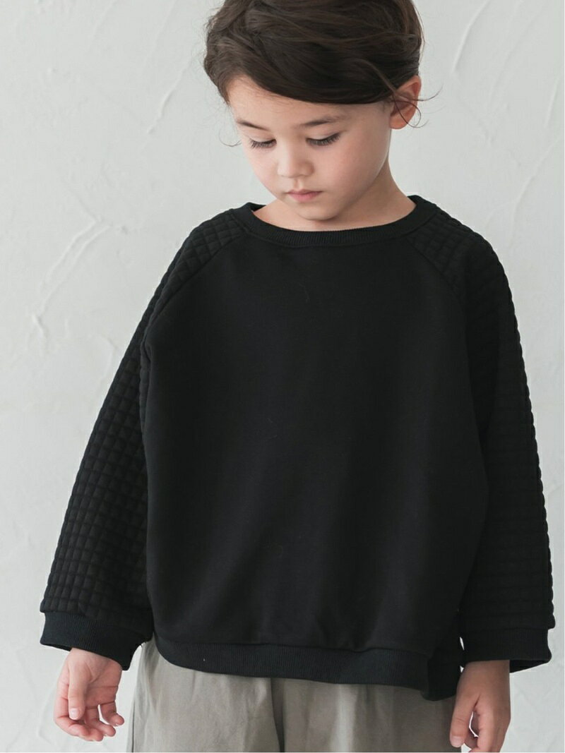 riziere riziere/(K)袖キルティングスウェットトレーナー リジェール トップス その他のトップス ブラック ホワイトのサムネイル