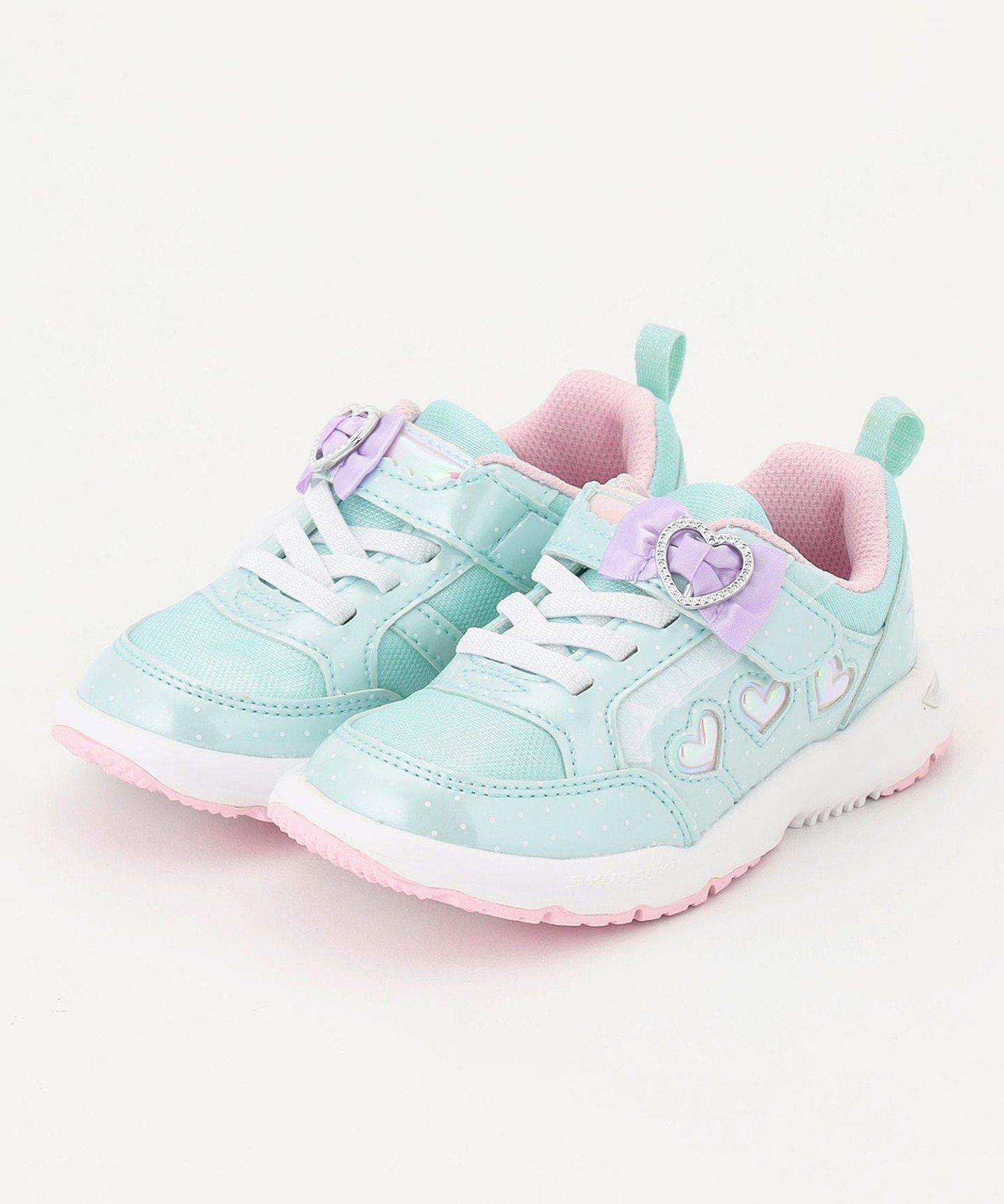 any FAM KIDS 【any FAMオリジナルモデル】瞬足 ガーリー スニーカー エニィファム シューズ・靴 スニーカー グリーン ピンク パープル【送料無料】のサムネイル