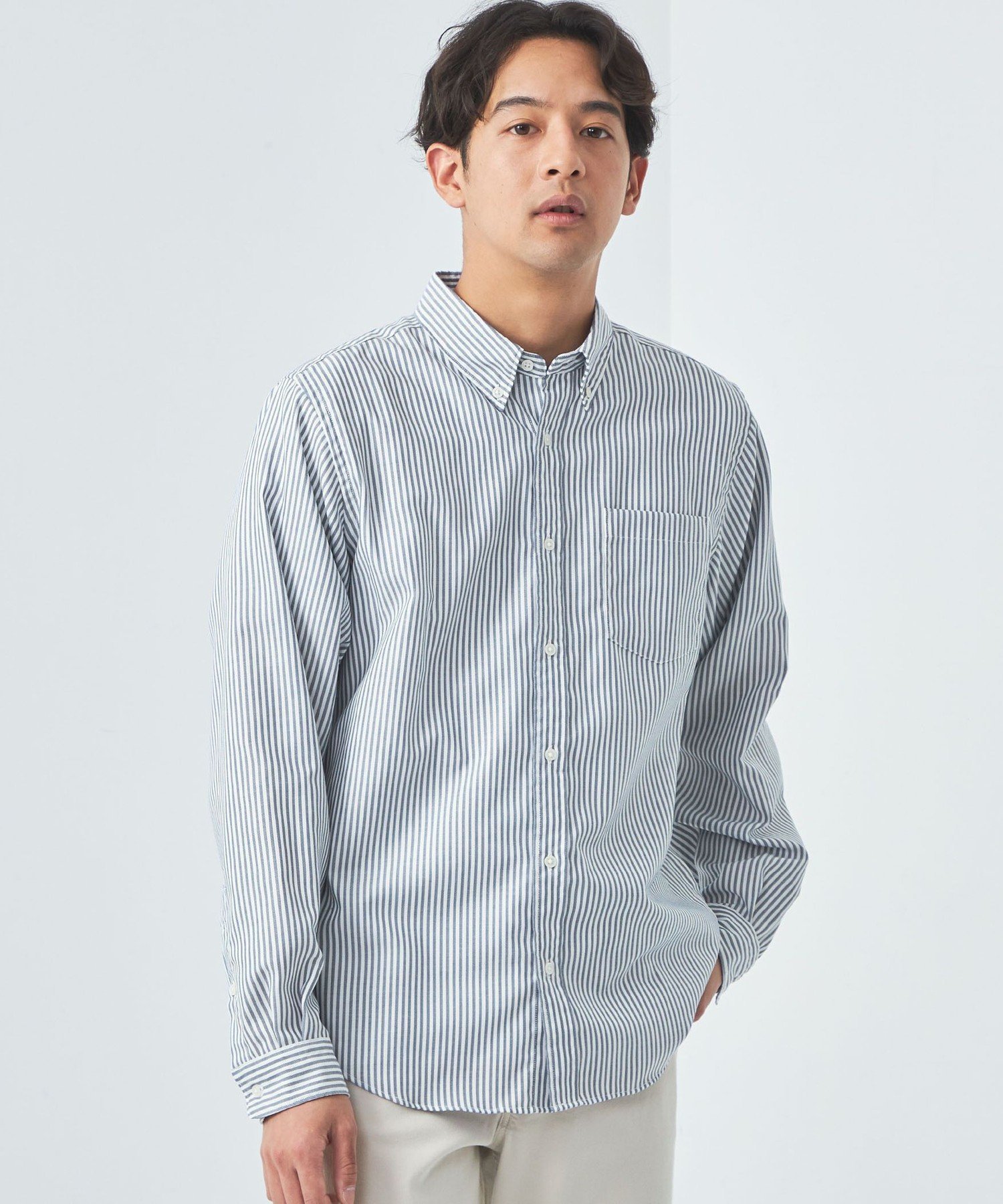 【SALE／30%OFF】UNITED ARROWS green label relaxing オックスフォード ボタンダウンカラー シャツ -防シワ- ユナイテッドアローズ アウトレット トップス シャツ・ブラウス ブルー ネイビー ホワイト グレー【送料無料】