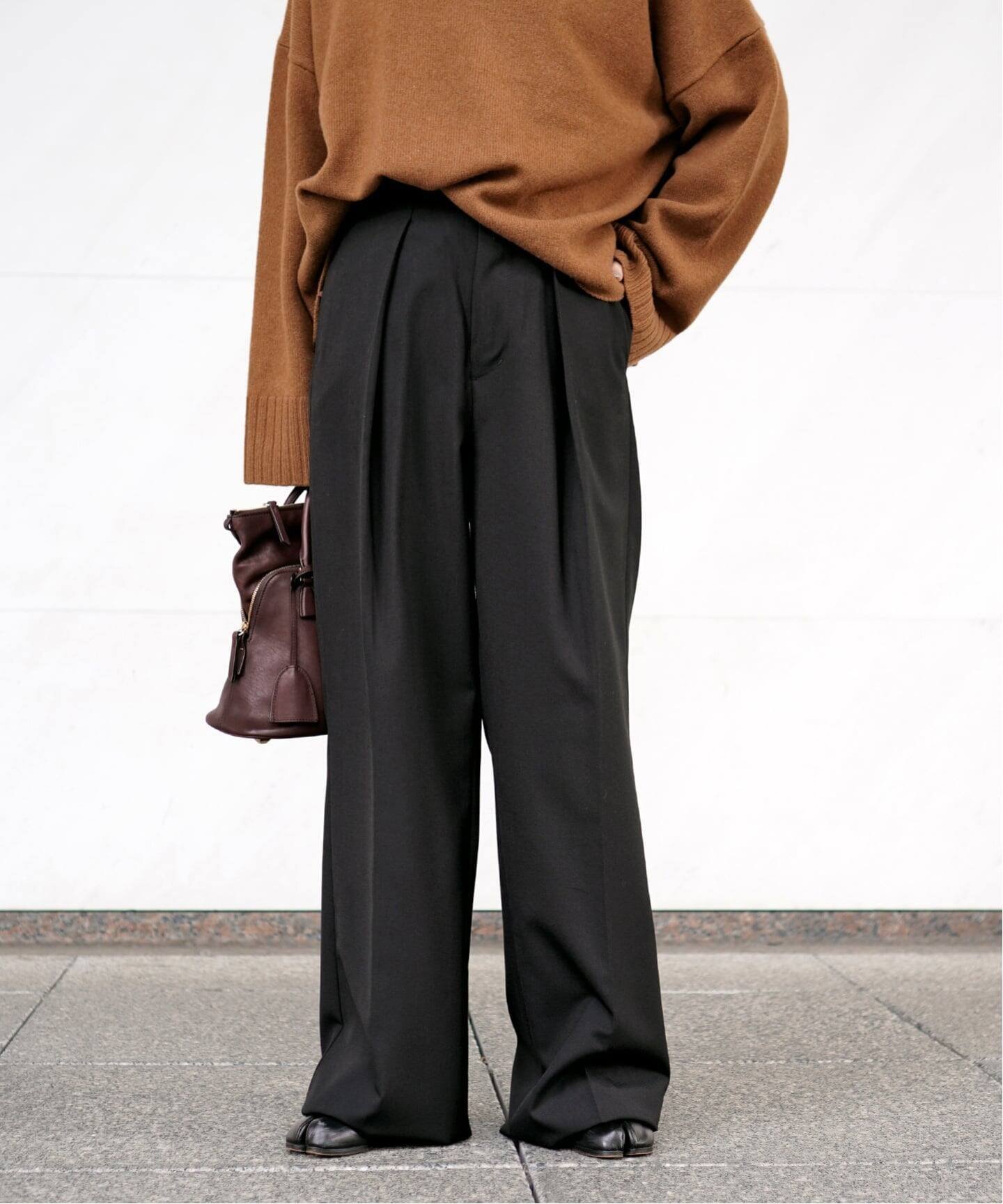 Rakuten Fashion㤨AP STUDIO TONYWACK/ȥˡåLight Wool Pleated Wide Trouser ԡȥǥ ѥ åɥ쥹ѥ ֥å̵ۡפβǤʤ30,800ߤˤʤޤ