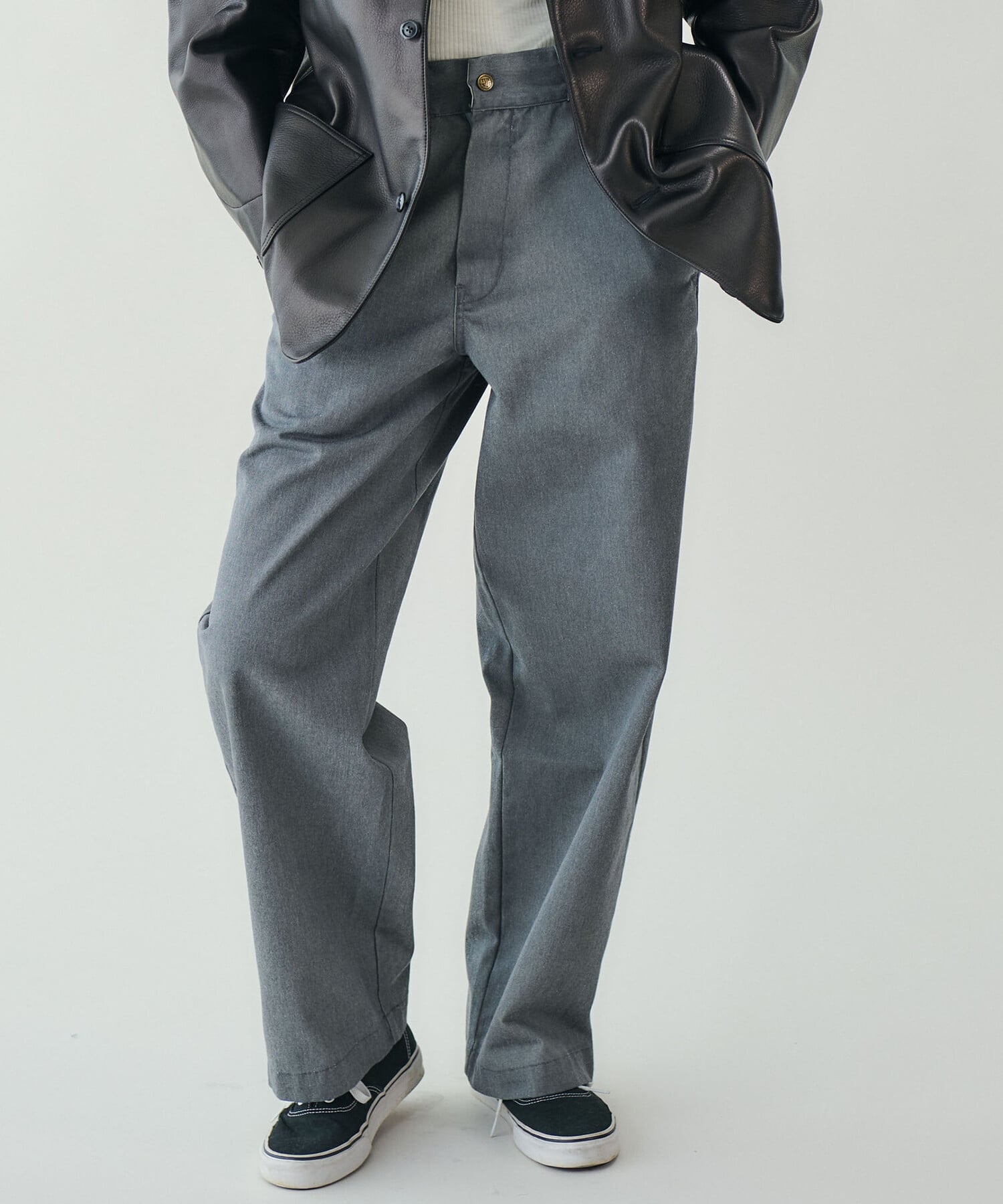 Bshop TUF-NUT ｜ T/C TWILL WIDE WORK TROUSERS WOMEN ビショップ パンツ その他のパンツ カーキグリ..