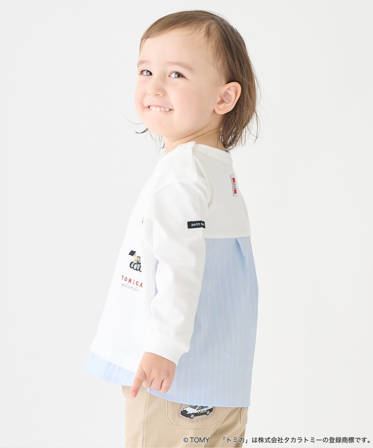 【SALE／29%OFF】petit main 【TOMICA・ANIA】裾シャツ長袖Tシャツ ナルミヤオンラ...