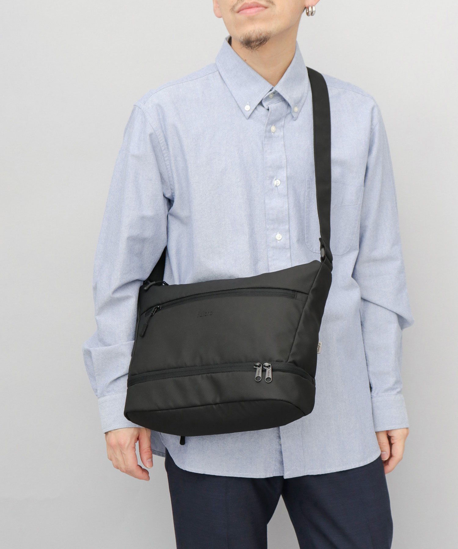 fulcro fulcro 撥水 2層構造 ボトル収納 ショルダーバッグ エー.エム.エス. バッグ ショルダーバッグ ブラック【送料無料】
