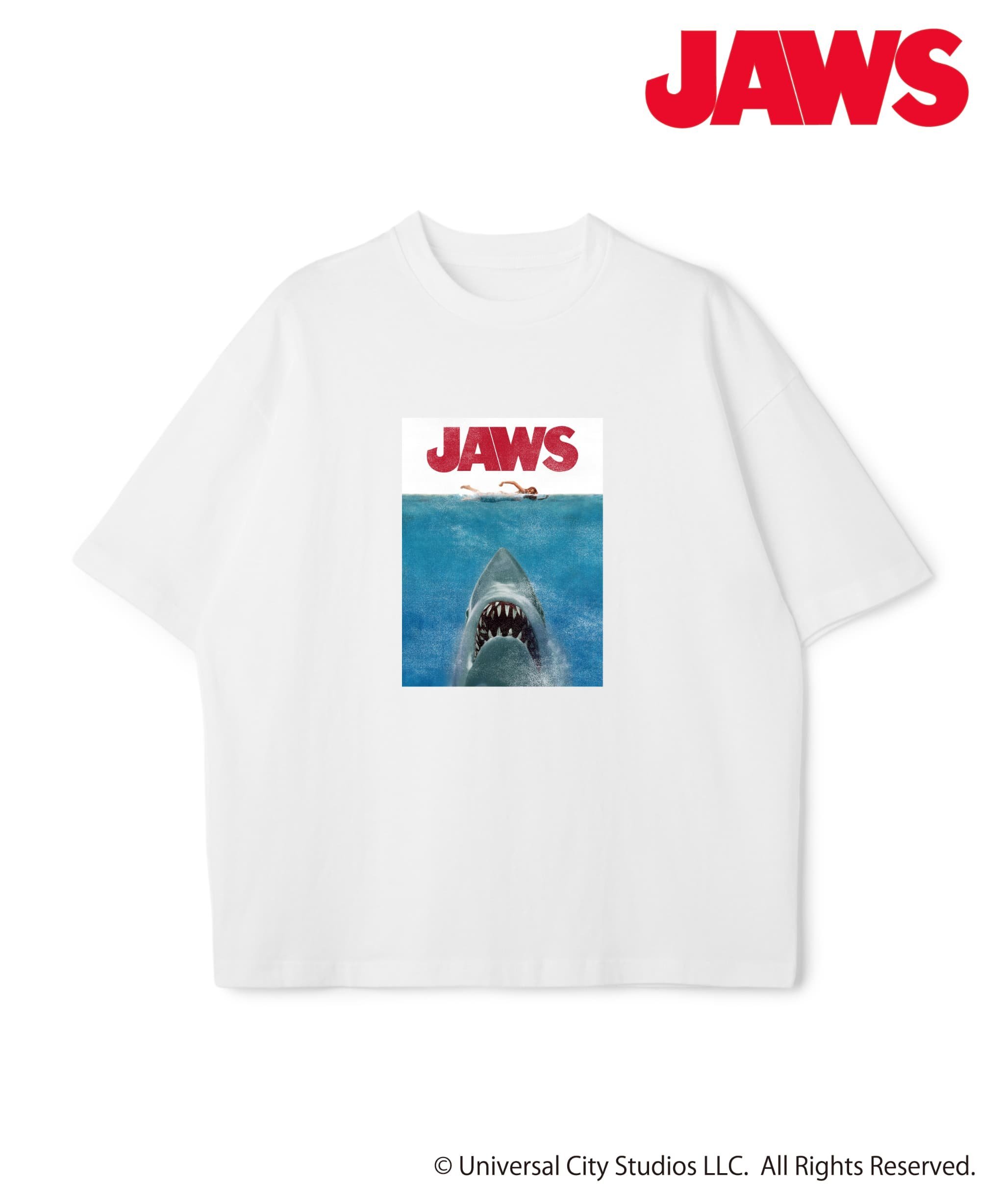 【JAWS/ジョーズ】ヴィンテージライクビッグシルエット半袖Tシャツ/ Over Harf Sleeve T-shirt《UNISEX》(2026SS) クロスマルシェ トップス カットソー・Tシャツ ホワイト ブラック