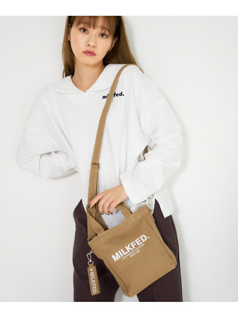 【SALE／50%OFF】MILKFED. STENCIL SQUARE SH BAG ショルダーバッグ MILKFED. ミルクフェド バッグ ショルダーバッグ ベージュ ブラック ホワイト