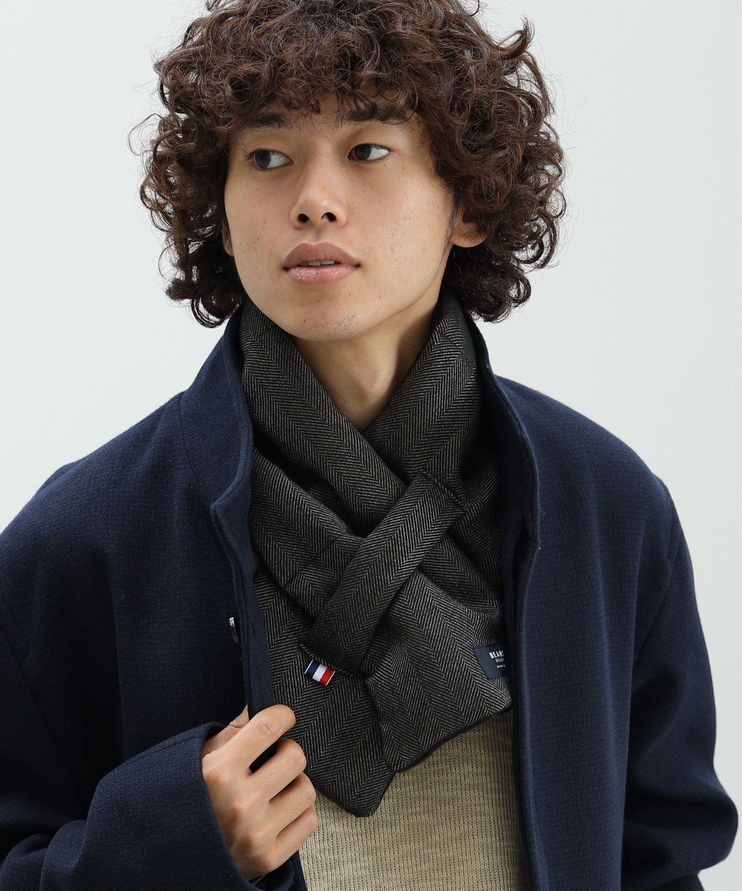 BEAMS HEART MEN パディング マフラー ギフト ビームス ハート ファッション雑貨 マフラー・ストール・ネックウォーマー ネイビー【送料無料】